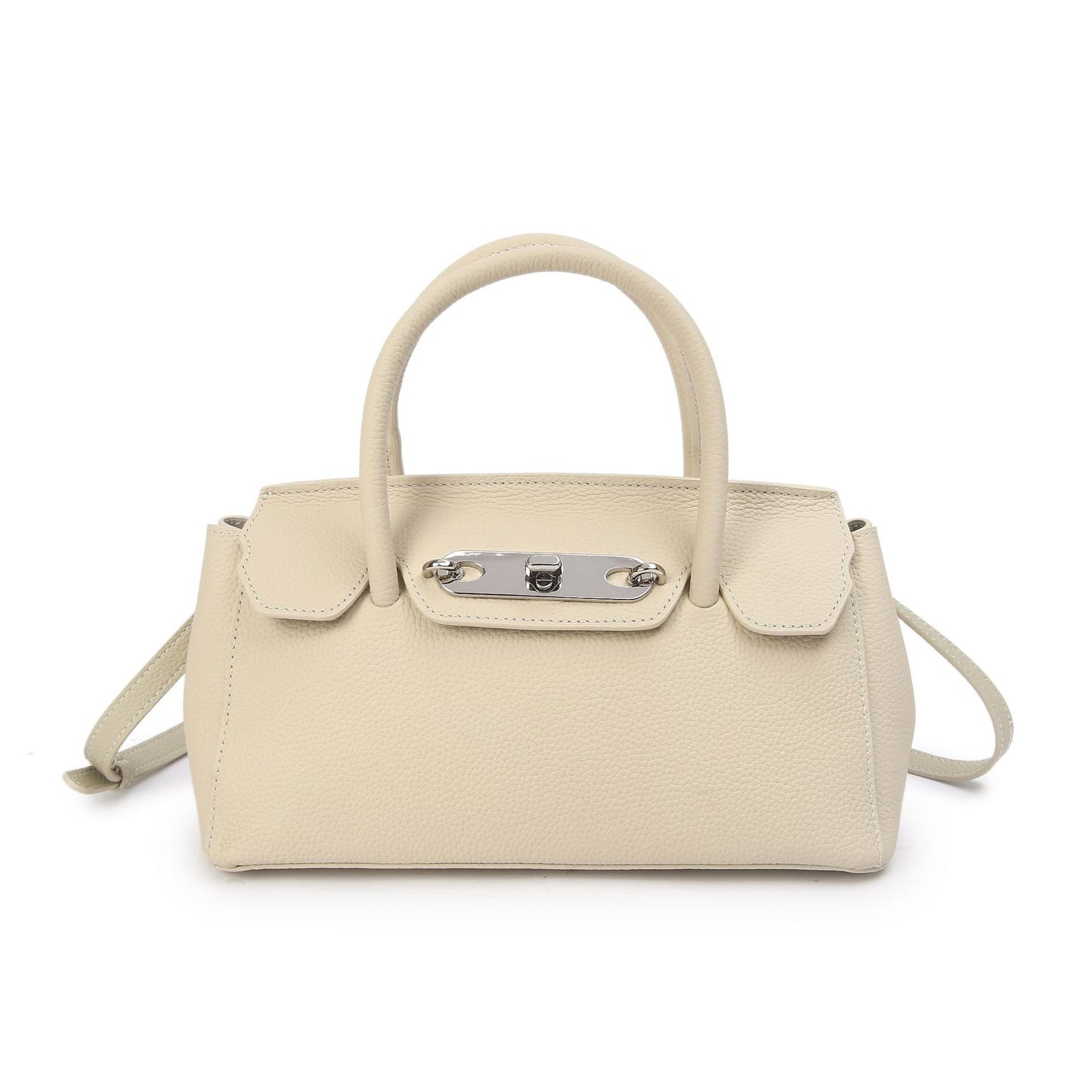 Baidi Leather Women's Bag 2025 New Platinum Bag, Premium Kelly Bag, Top Layer Cowhide Handbag, Shoulder And Crossbody Bag