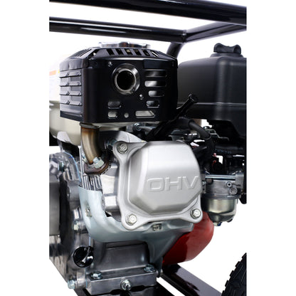 Honda - Gx160 Engine Water Pump 3" 264Gpm With Accessories Kit And Handle Wheel Kit - Black / Red