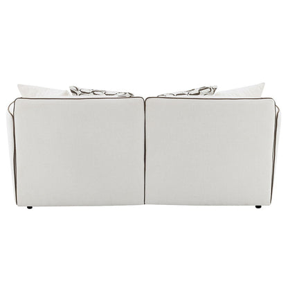 Yolanda - Loveseat With 4 Pillows - Beige Chenille