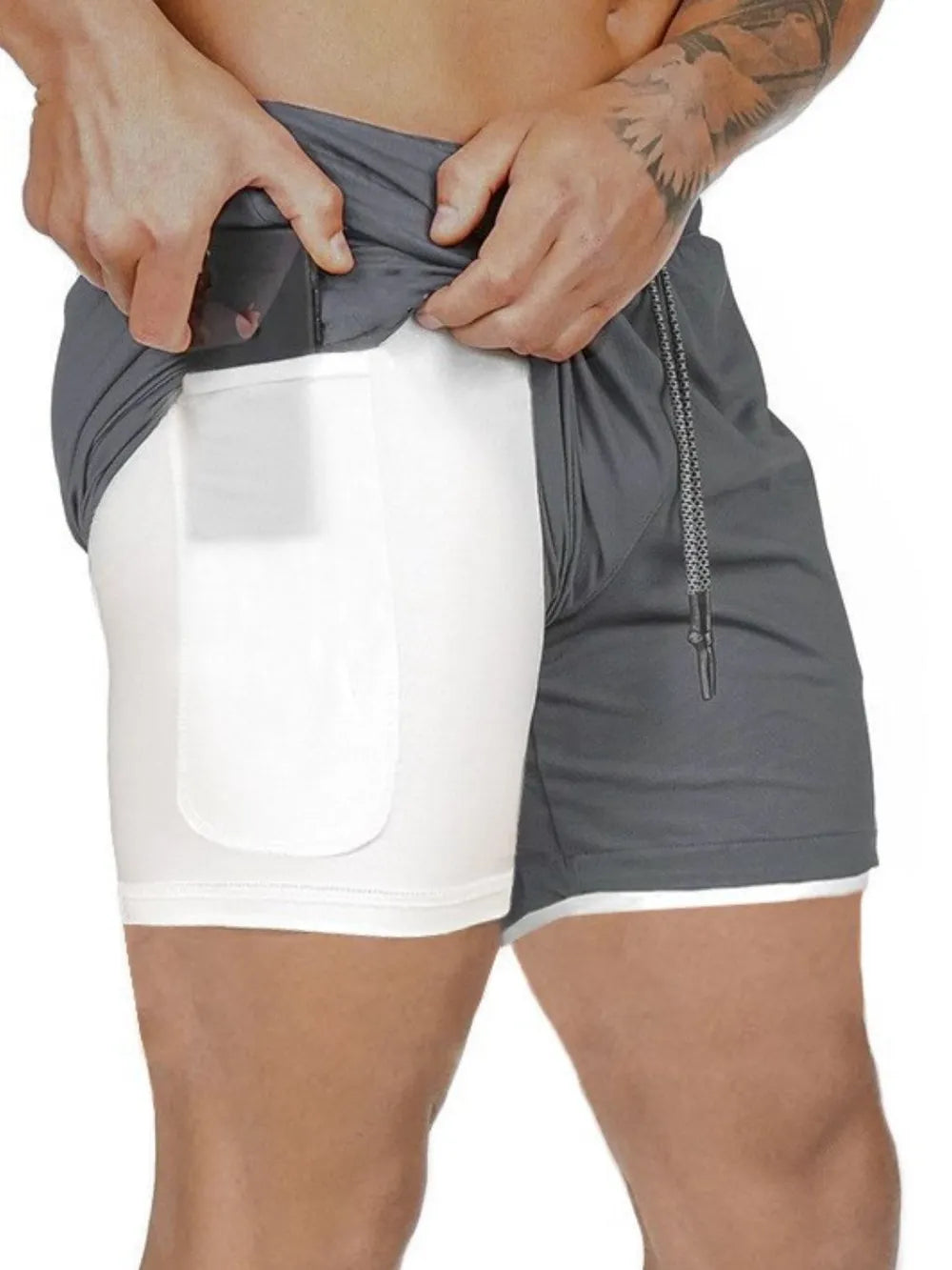 Men's Plus Size Drawstring Active Shorts