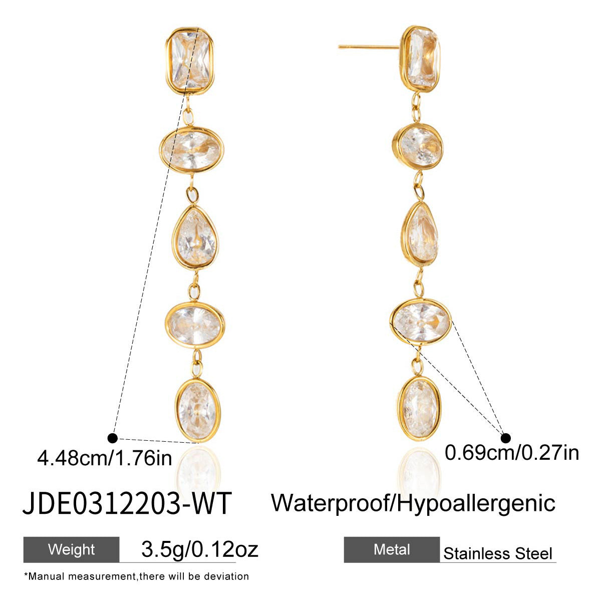 Color Zircon Tassel Earrings Collection
