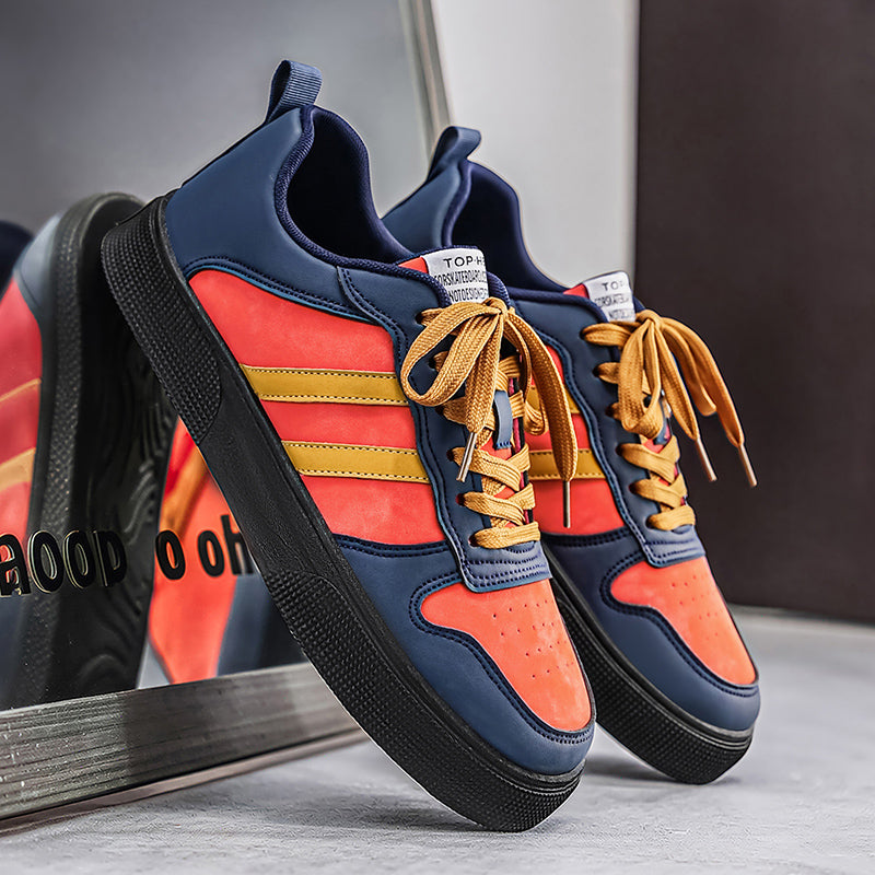 Bestseller Men's Trendy Striped Skate Shoes, Breathable Low-Top Sneakers, Versatile Casual Footwear For All Seasons