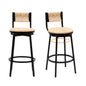 Bar Stools Swivel Counter Chairs With Metal Frame Hand Woven Paper Rope Dining Barstools For Kitchen Counter (Set of 2)