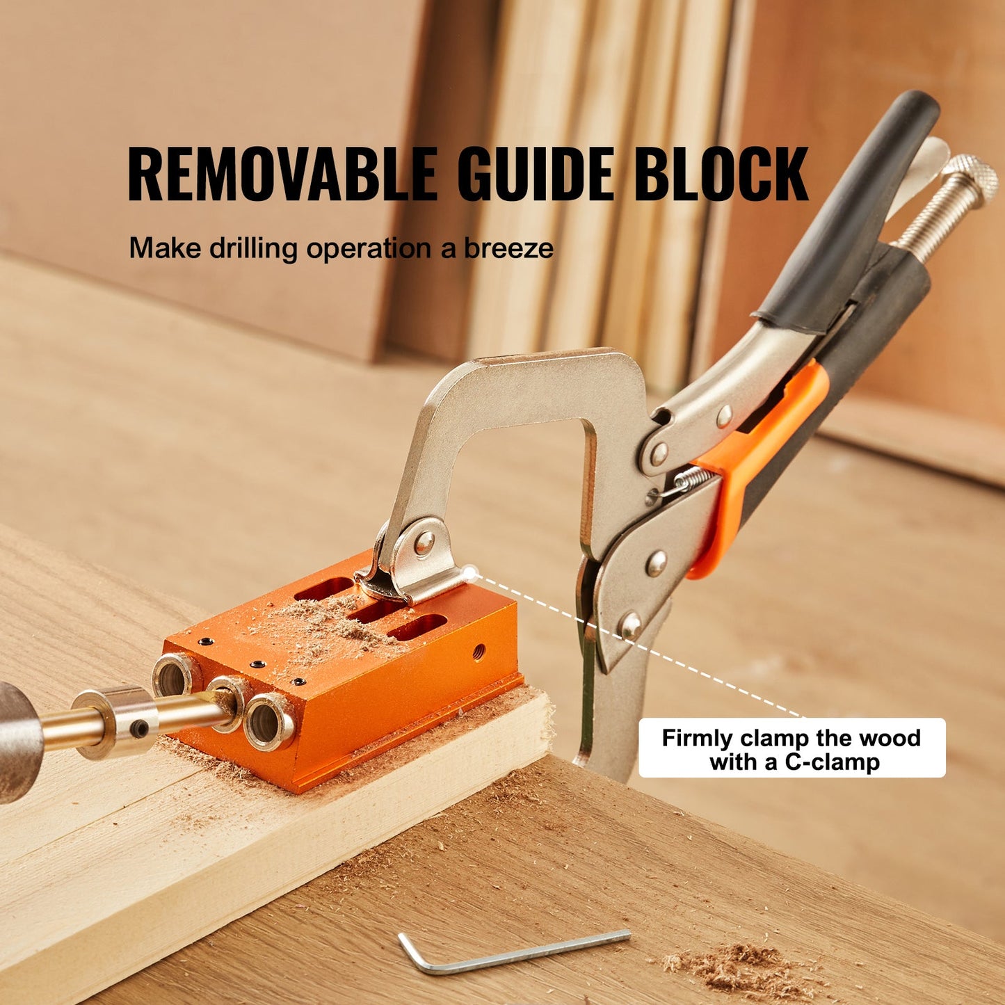 Pocket Hole Jig Kit, 34 Pcs with Adjustable Depth and C-Clamp