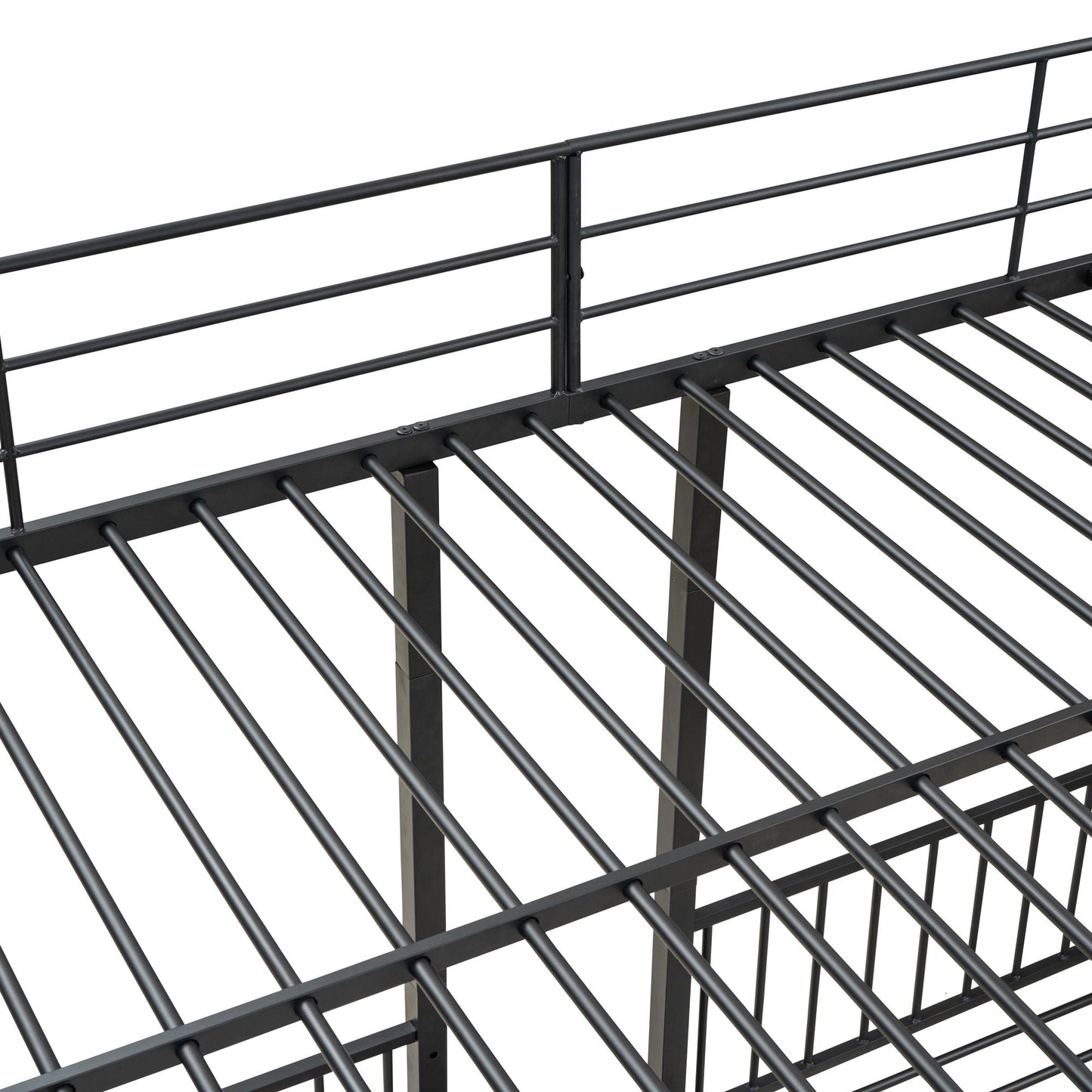 Full Over Twin-Twin Triple Bunk Bed With Drawers And Staircase - Black