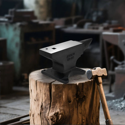 100 Lbs Single Horn Anvil, 4 Holes - Black