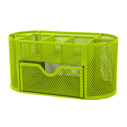 Metal Mesh Pencil Holders Desk Organizer w/9 Compartment Pen Holder Storage