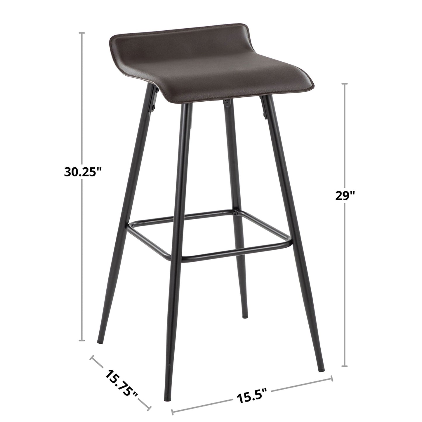 Ale - Contemporary Fixed-Height Bar Stool (Set of 2)
