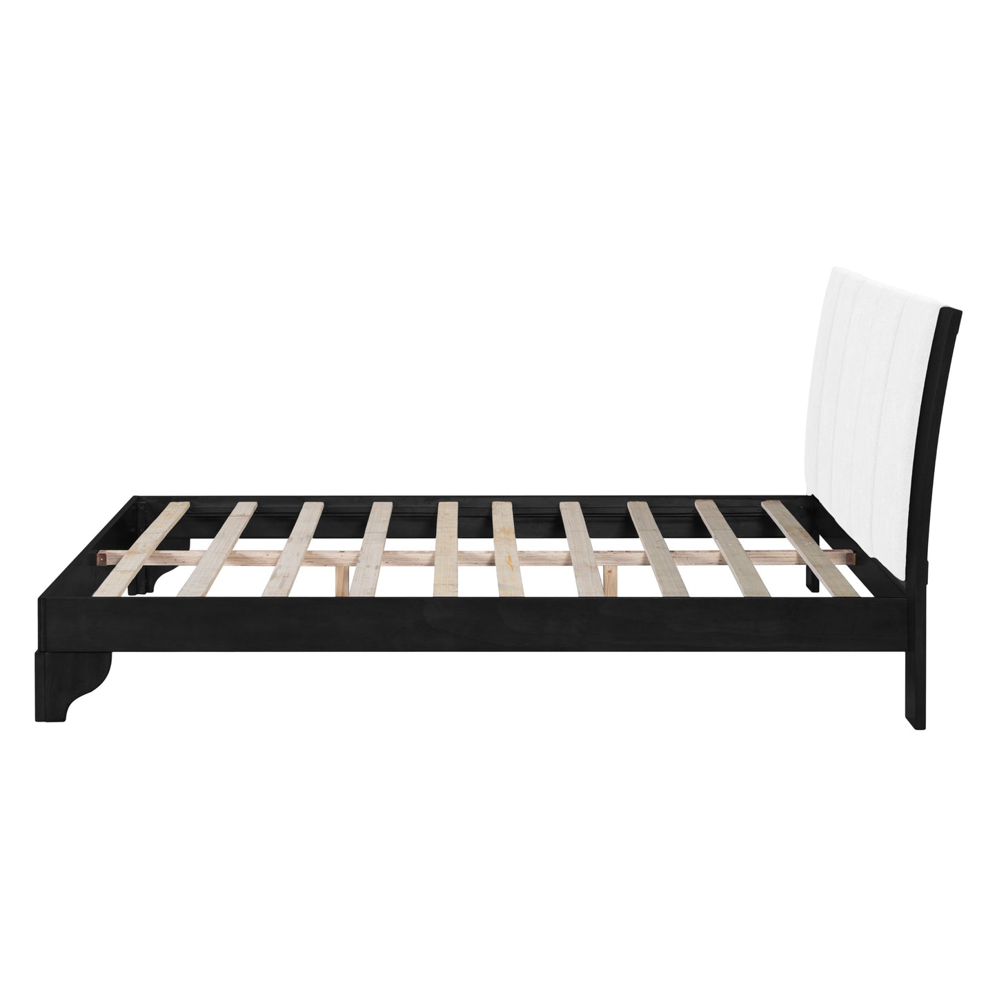 Queen Size Bed Frame in Black & White Pine