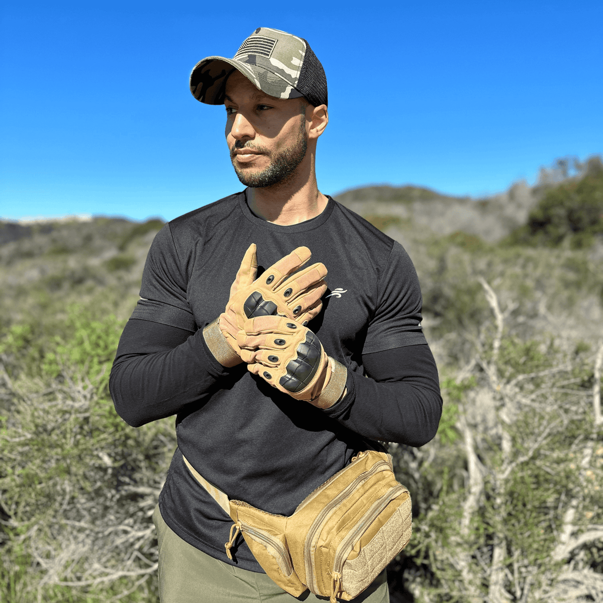 JupiterGear Tactical Military Airsoft Gloves for Outdoor Sports, Paintball, and Motorcycling with Touchscreen Fingertip Capability