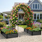 Raised Garden Bed with Arch Trellis, 2 Pack Metal Planter Boxes
