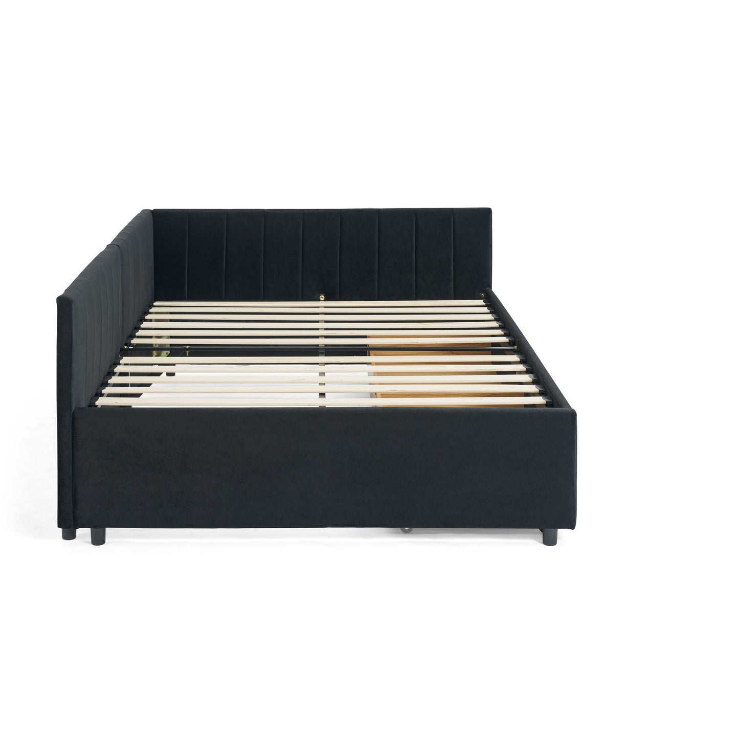 Upholstered Tufted Daybed Frame With Storage Drawers