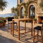 41.14-Inch Height Teak Finish Acacia Solid Wood Outdoor Dining Table
