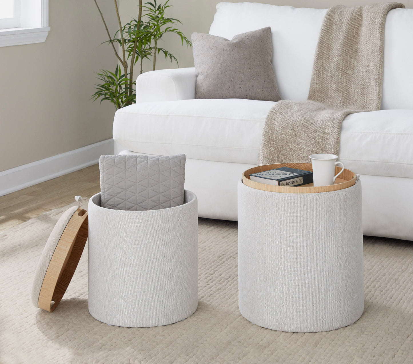 Contemporary Nesting Ottoman Set in
