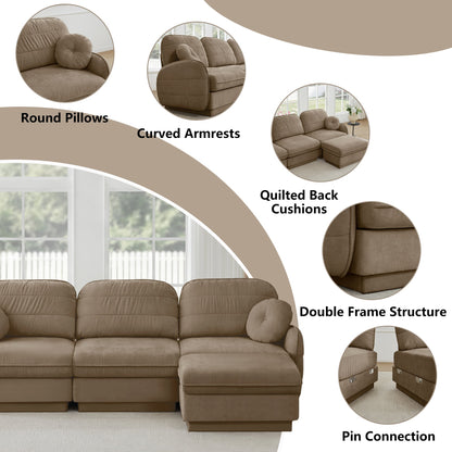 Chenille Cloud L-Shaped Loveseat Sofa