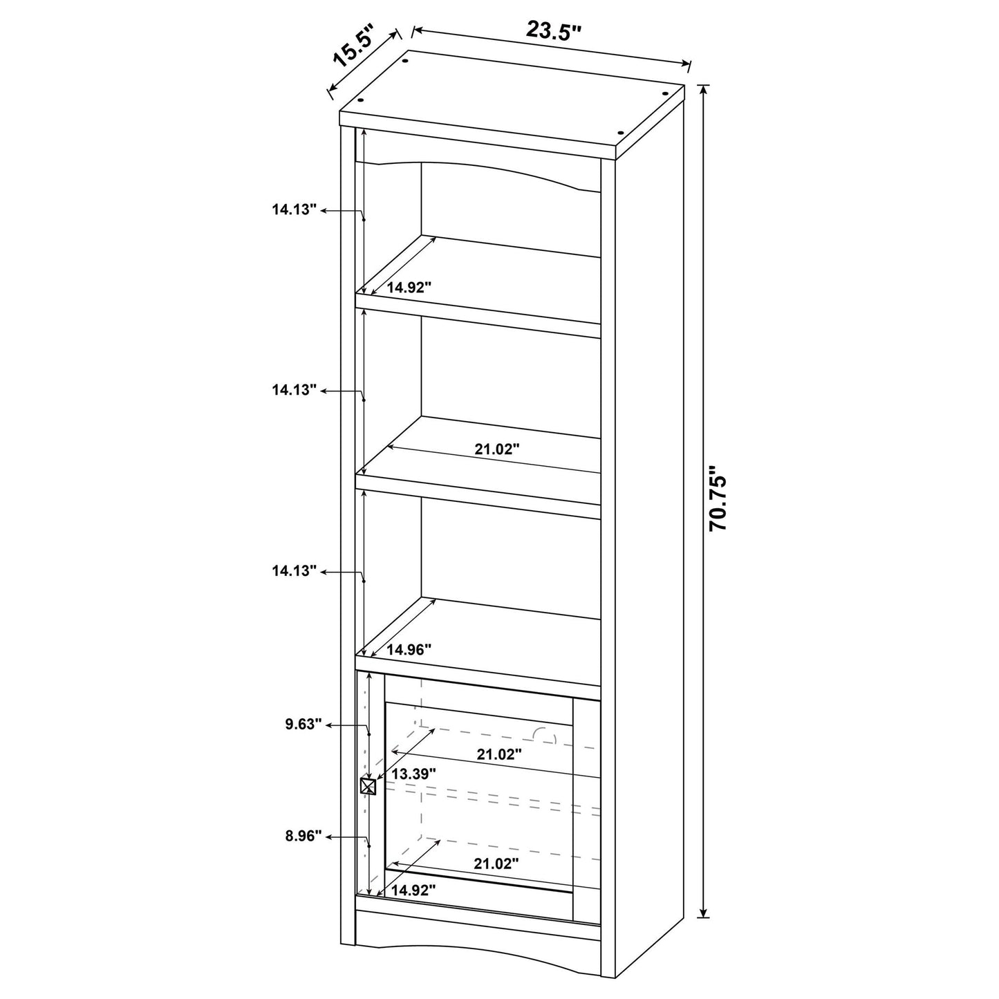 Lunetta - 3 Piece TV Stand With Media Towers - Pine Wood