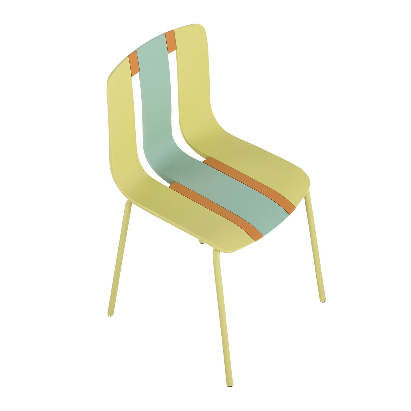 Modern Striped Blocking Single Chairs Set of 4