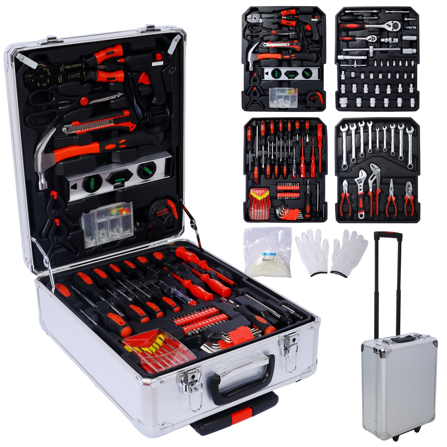 899pcs Home Repair Tool Set Kit with Toolbox Storage Case