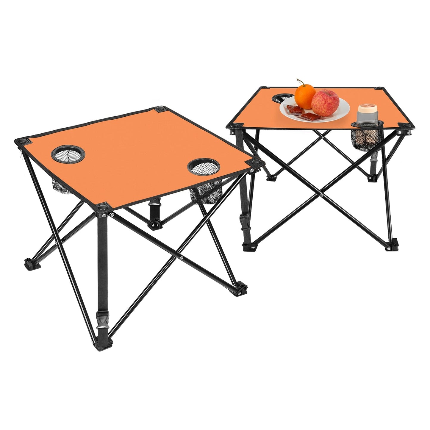 Portable Folding Camping Table with Cup Holders & Carry Bag