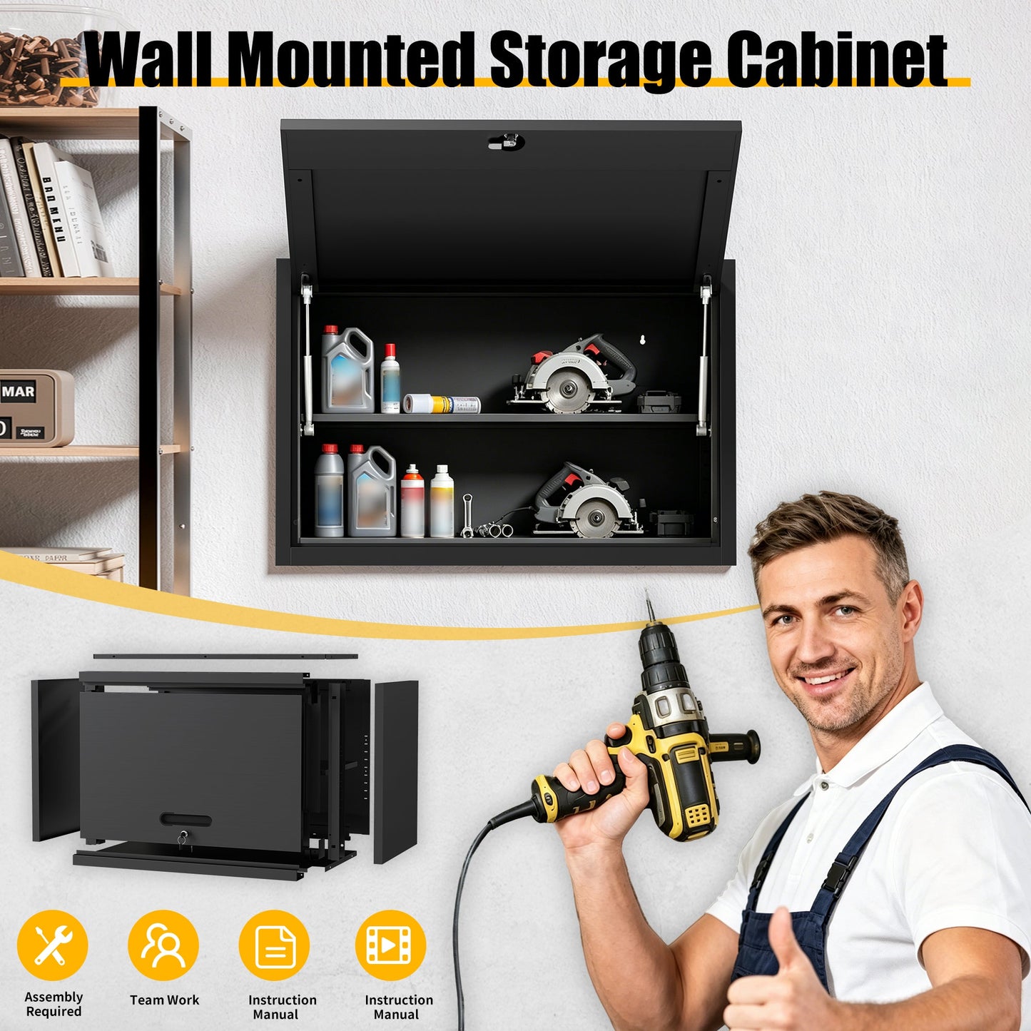 Heavy Duty Metal Wall Mounted Tool Storage Cabinet