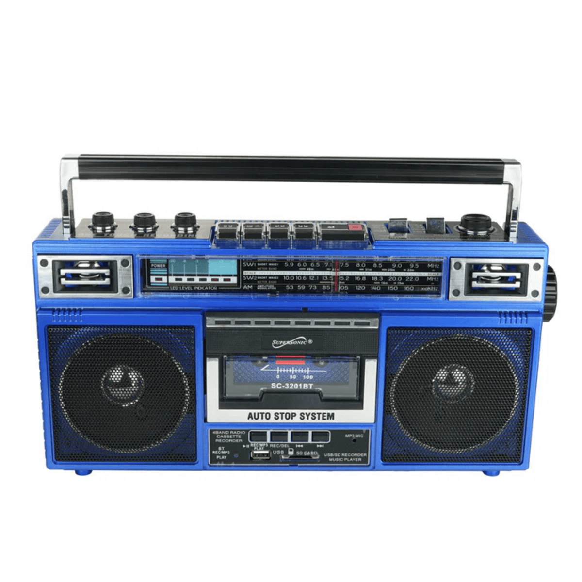 Supersonic 4 Band Bluetooth Radio & Cassette Player + Cassette To Mp3 Converter