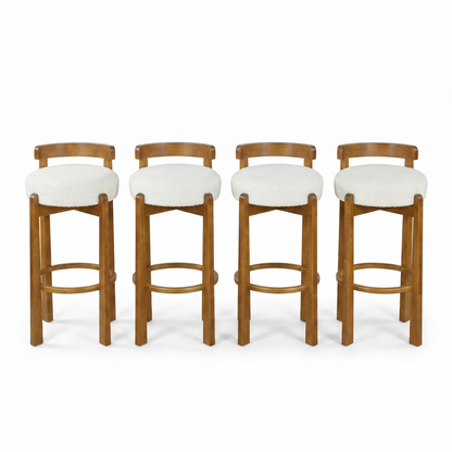 Elise Indoor Wooden Low Back Barstool