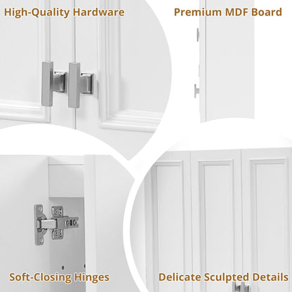 Wall Mounted Bathroom Cabinet With 5 Adjustable Shelves