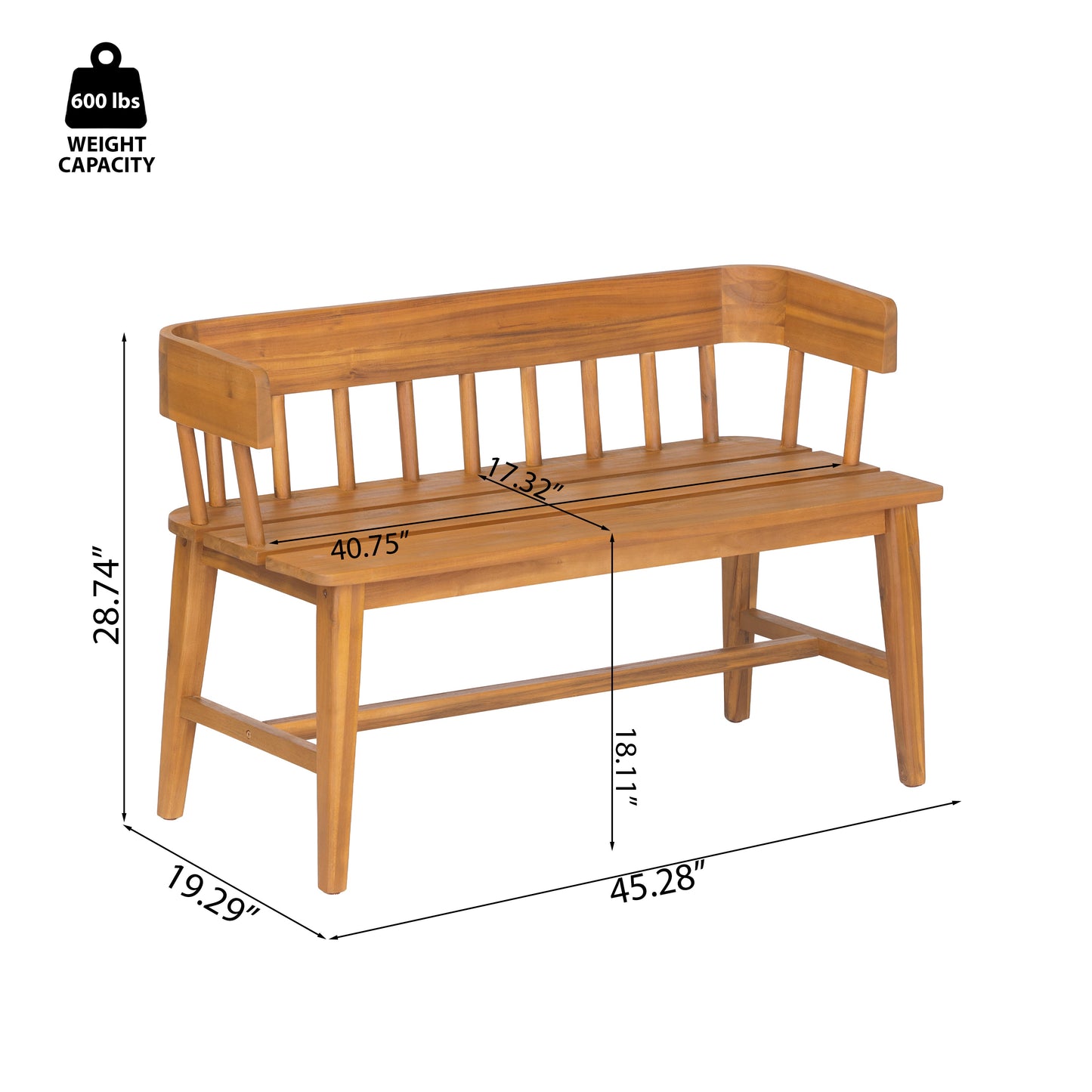 Bramley Outdoor Acacia Wood Bench