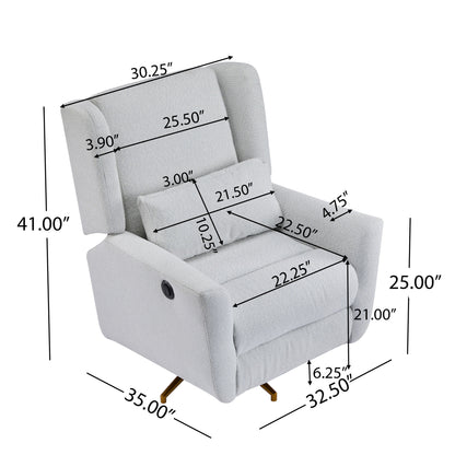 Power Recliner Chair Swivel Upholstered 360° Swivel Recliner