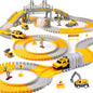 340Pcs Construction Race Track Set Kids DIY Construction Toys STEM Flexible Car Track Playset Gift for Toddlers Boys Aged 3 4 5 6 Year Old