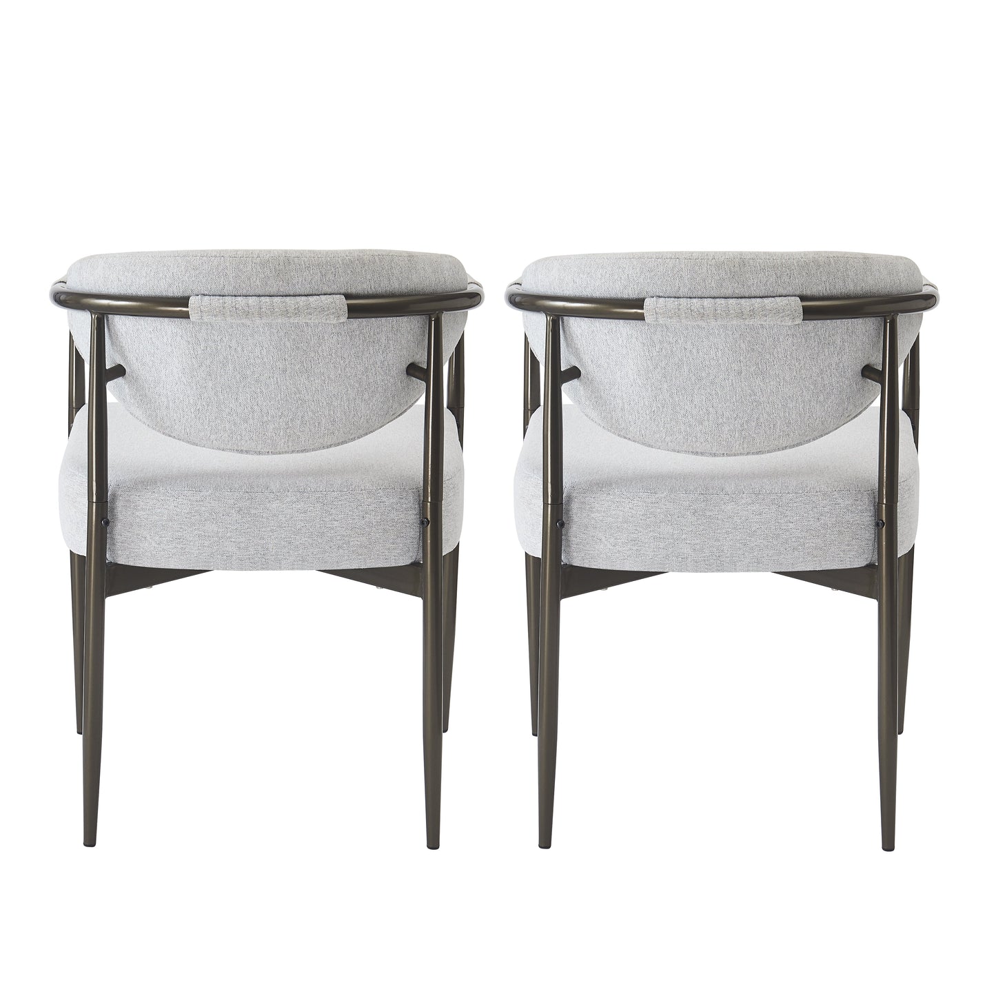 Modern Dining Chairs Set of 2 with Bronze Iron Frame
