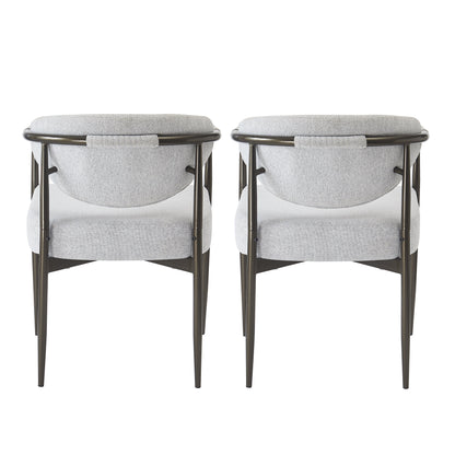 Modern Dining Chairs Set of 2 with Bronze Iron Frame