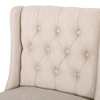 Solstara Upholstered Dining Barstool with Button Tufted and Wing Back