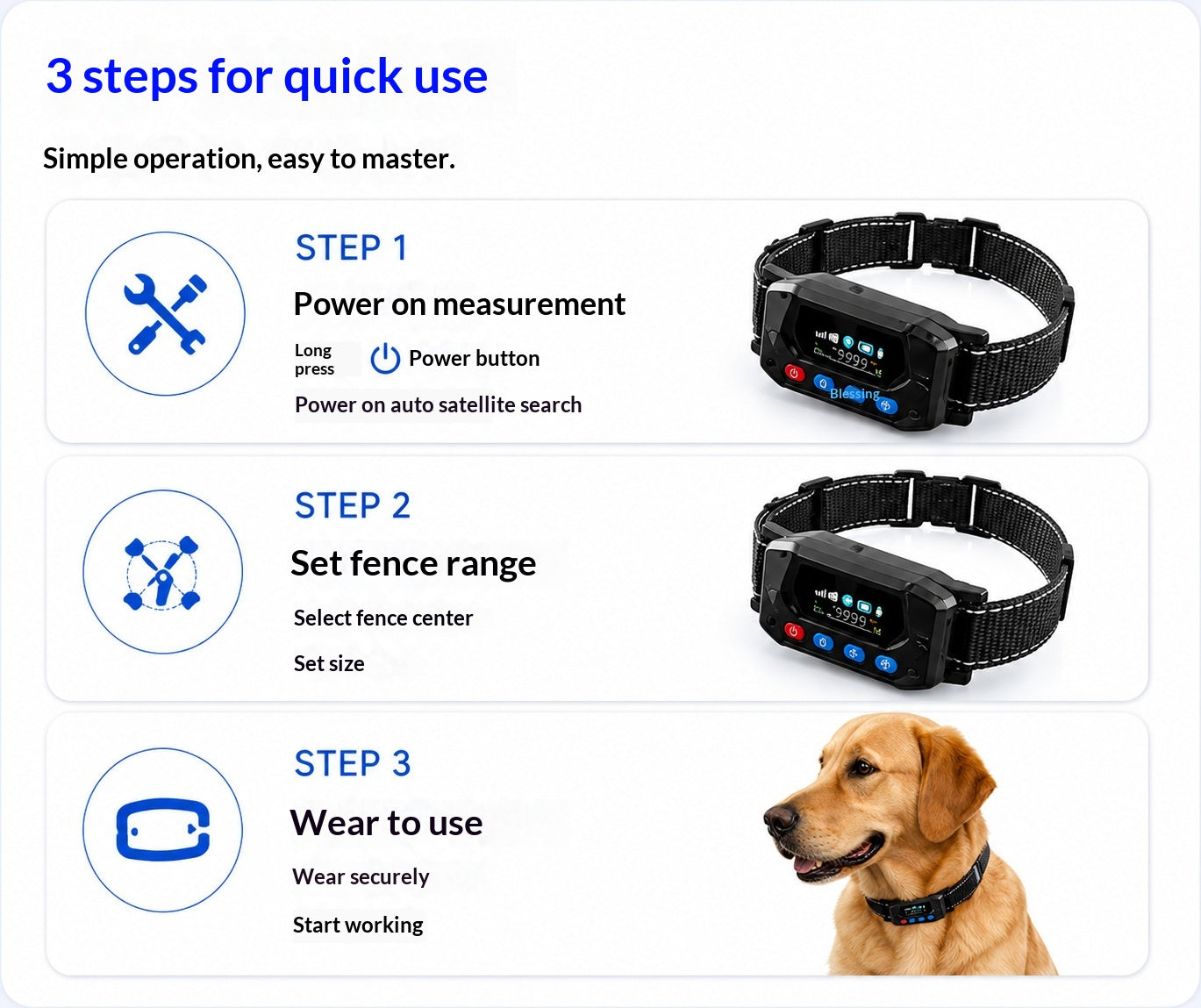 Smart GPS Wireless Fence & Tracking Training Collar