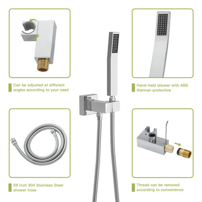 Dual Shower Head System With Ceiling Mount And Rough In Valve