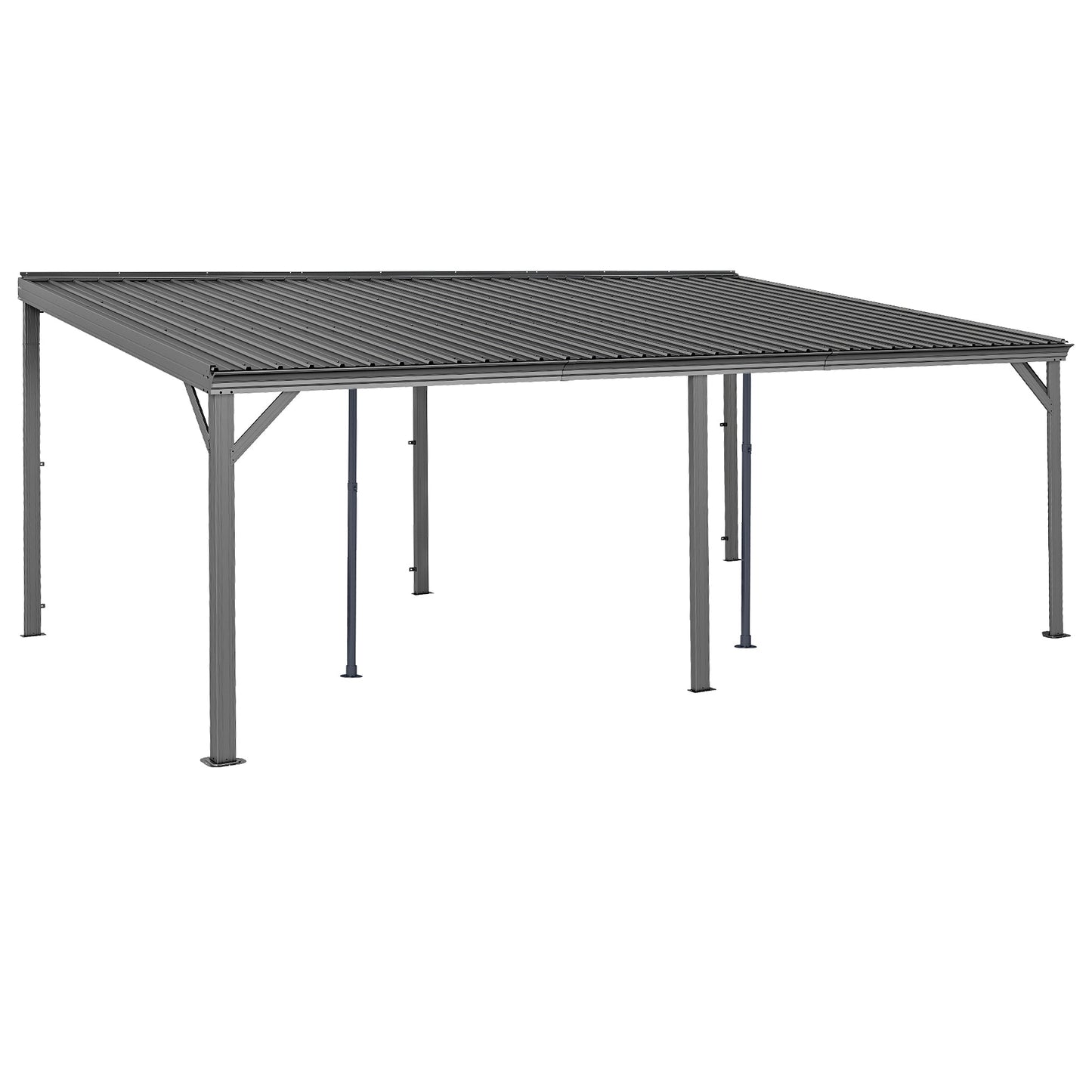 12x20FT Lean To Gazebo with Steel Roof