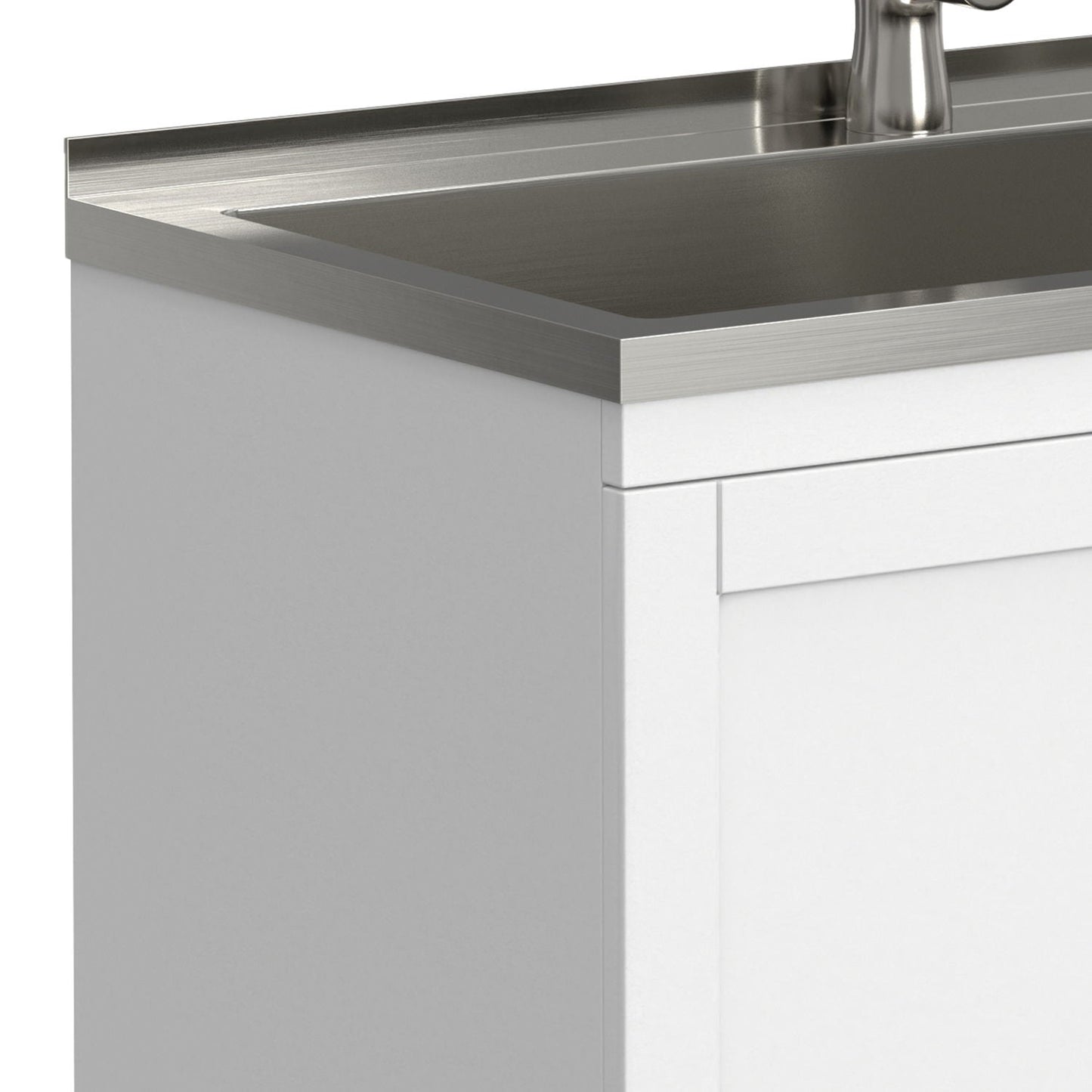 Reed - Deluxe Laundry Cabinet With Pull-Out Faucet And Stainless Steel Sink