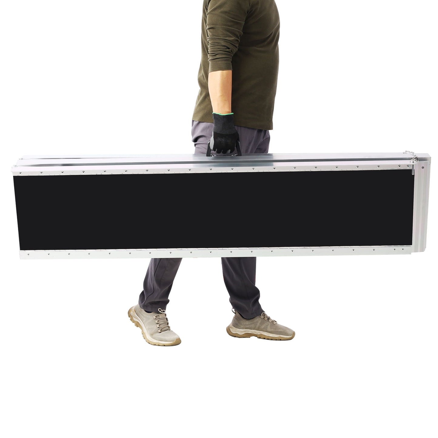 Portable And Foldable Wheelchair Ramp With Non-Skid Surface