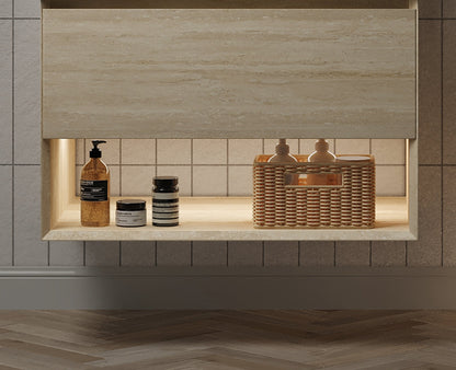 FRIGGA 30" Wall-Mounted Cabinet with One Drawer and Open Shelf