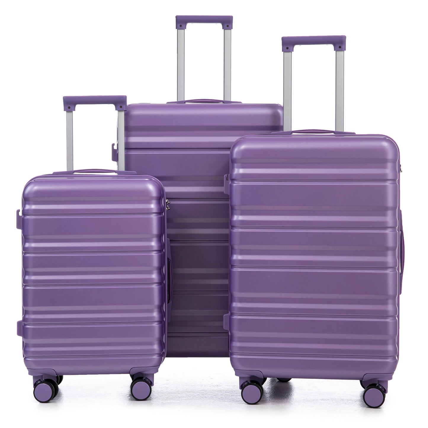 HIFINE Tourist 3-Piece ABS Spinner Wheel Luggage Set (Purple)