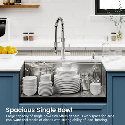 Stainless Steel Kitchen Sink, 30″x19″ Single Bowl, Undermount