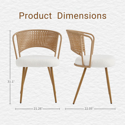 Farmhouse Style Wicker Dining Chair