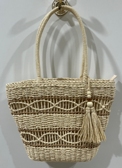 Hollowed-out fashion shoulder bag-Beige-Paper-40 * 11 *25cm-1 piece