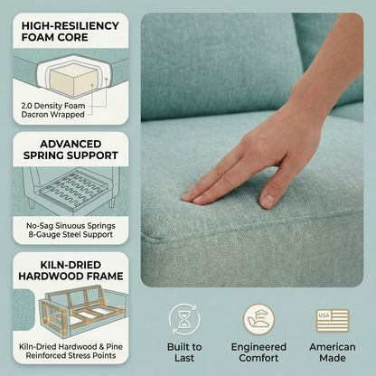 Clifford Sectional Sofa – Made in USA with Custom Fabric Options