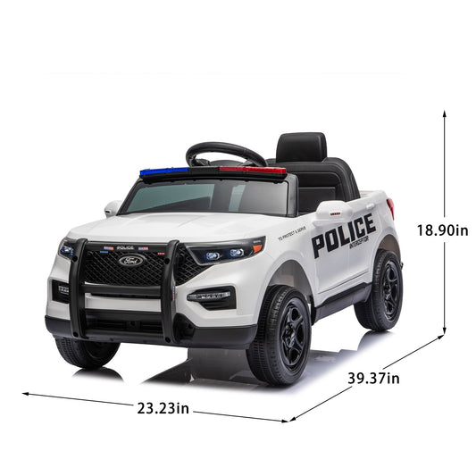 Licensed Ford Police 12V Ride-On Truck with Parental Remote Control