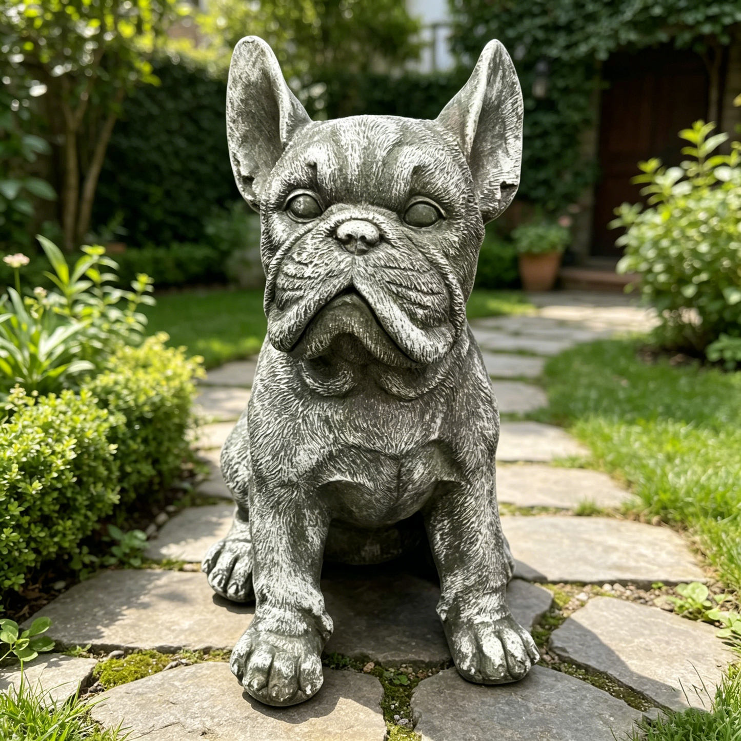 16" Outdoor Weatherproof French Bulldog Statue