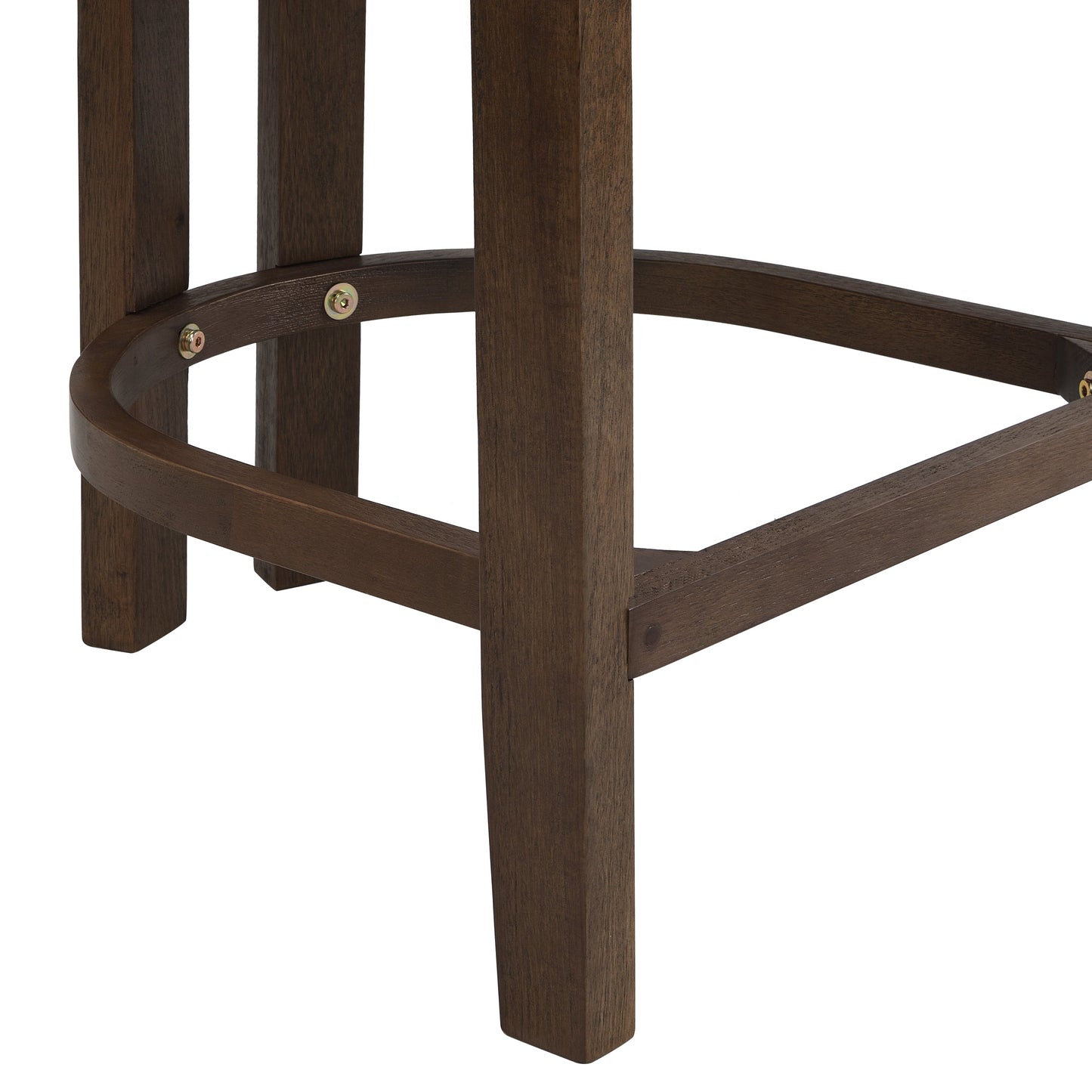 26" Counter Height Bar Stool, Upholstered Counter Stools (Set of 2) - Walnut & Beige