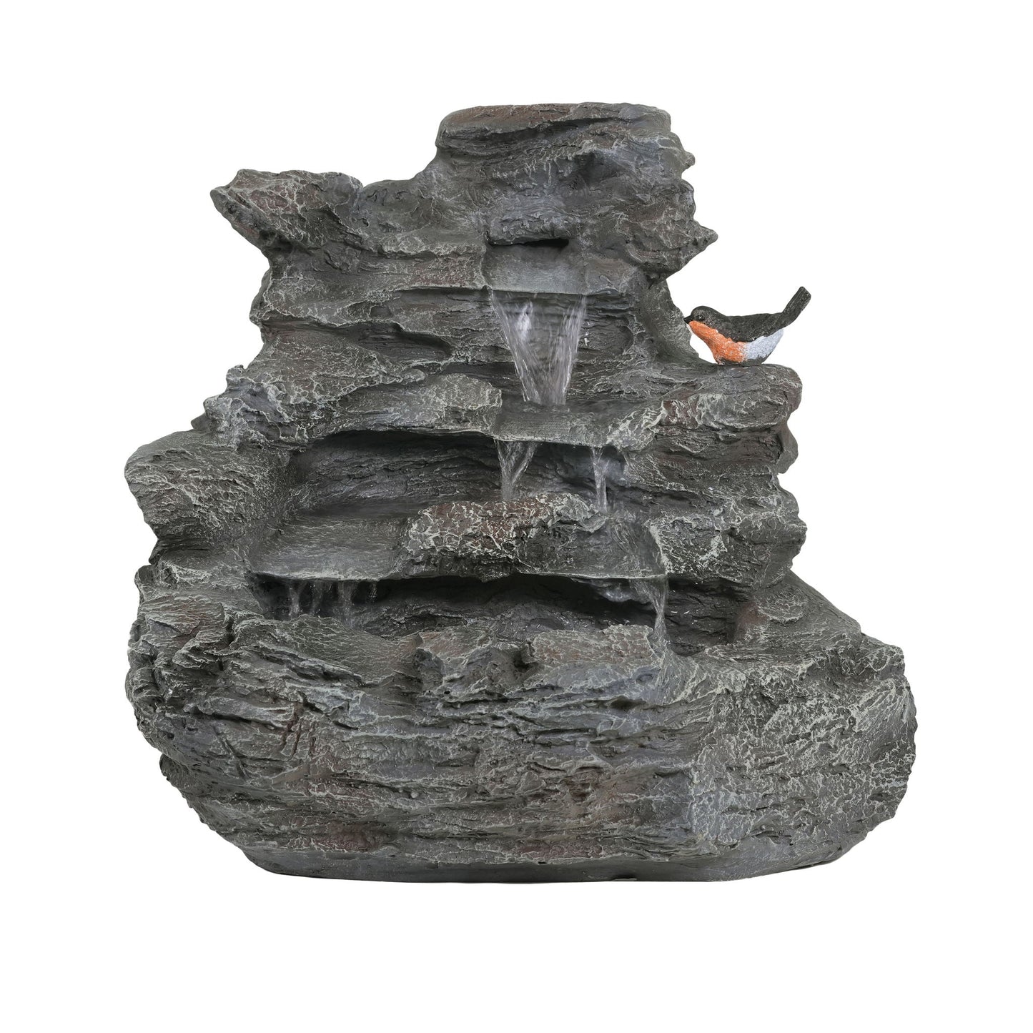 Concrete Rock Waterfall Fountain with LED Lights