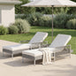 TOPMAX Outdoor All-Weather PE Rattan Chaise Lounge Set of 2