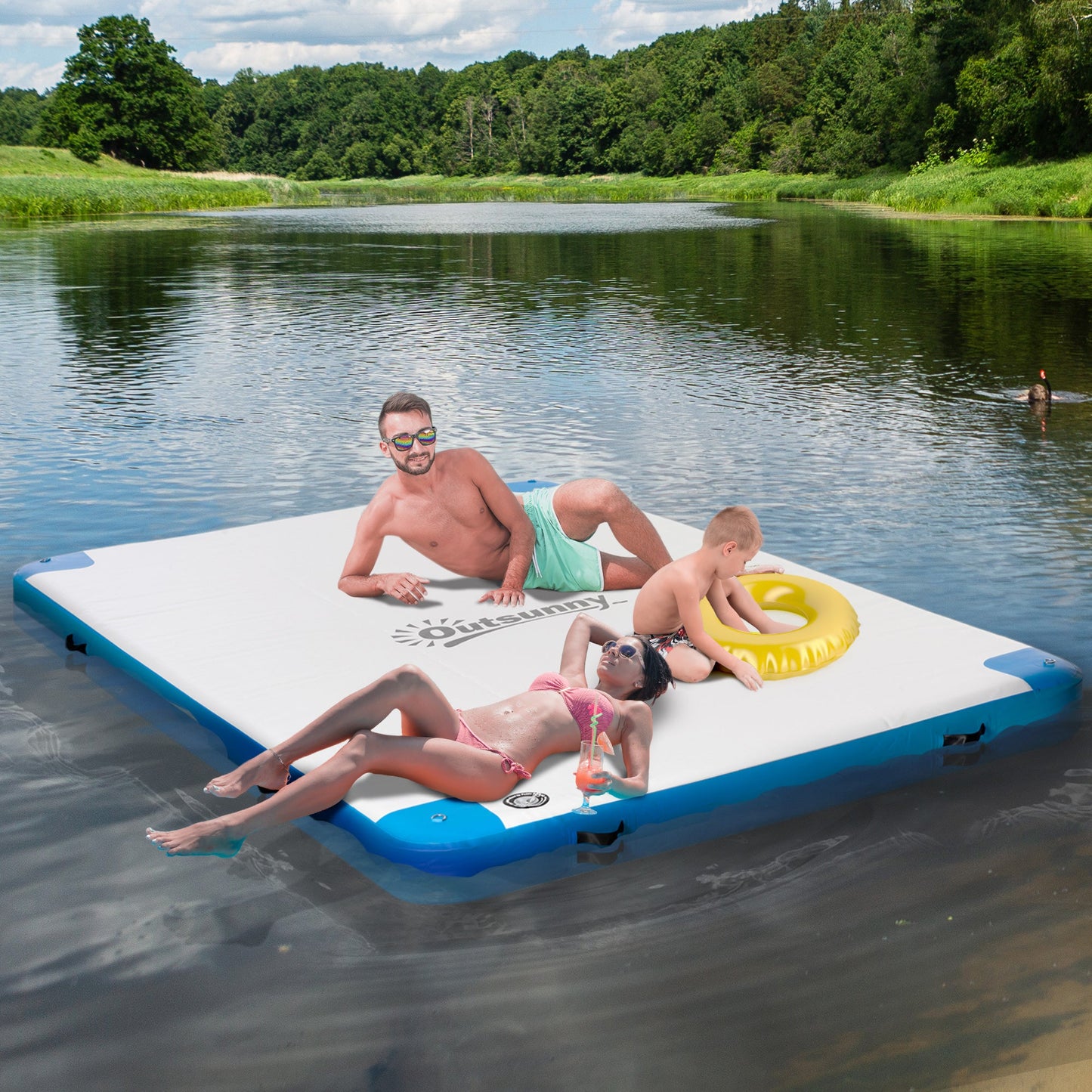Outsunny Water Inflatable Floating Dock